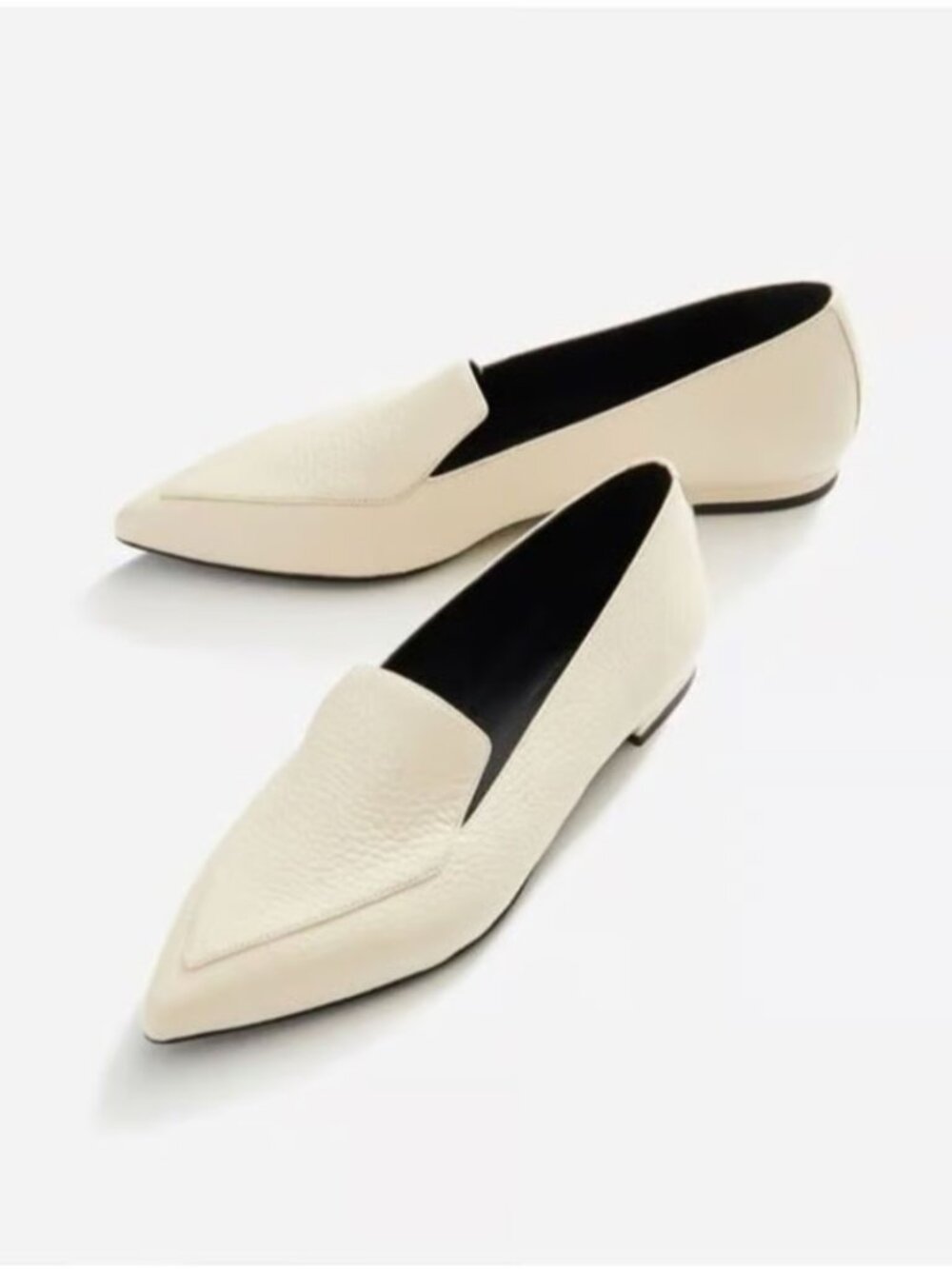 Everlane - Boss Flat Leather Loafer in Bone - Size 11 / Comparable to US 10